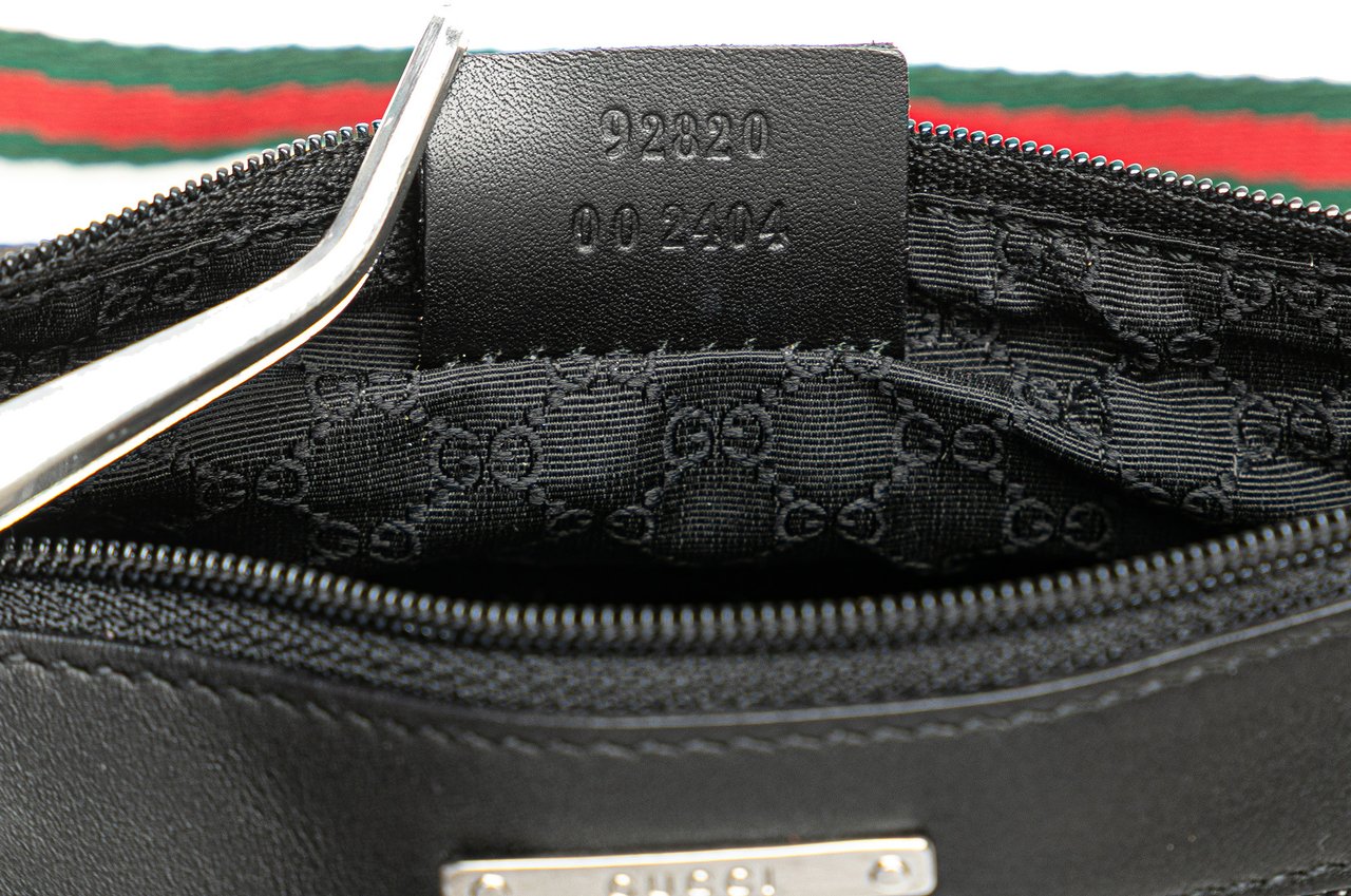 Gucci Denim Web Shoulder Bag Zwart