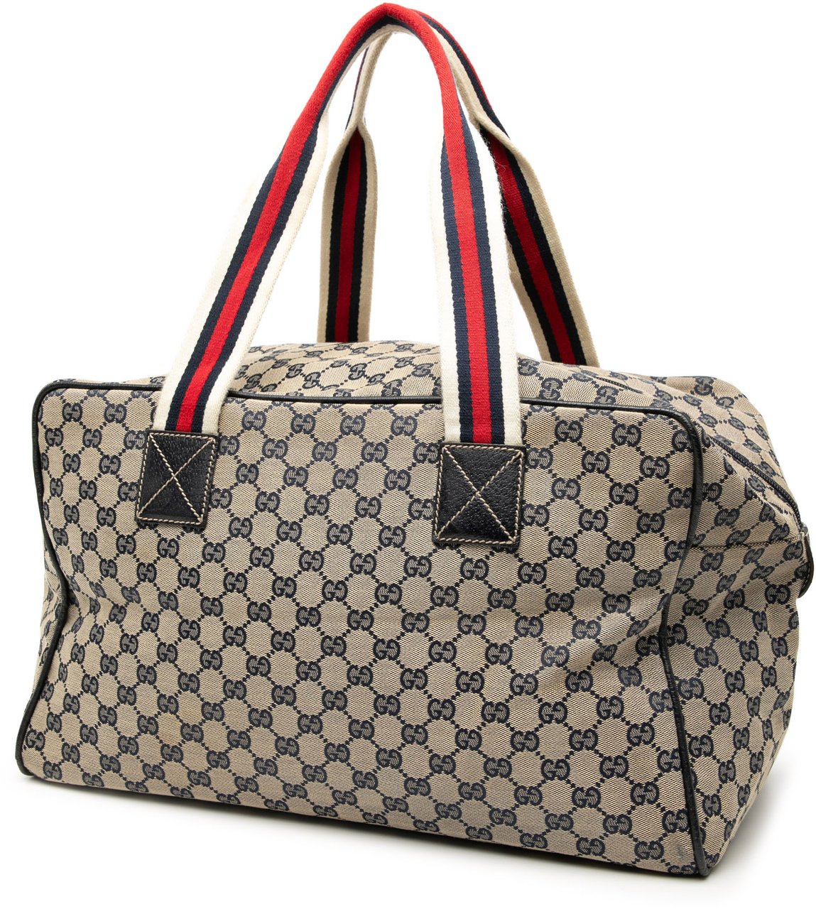 Gucci GG Canvas Web Travel Bag Bruin