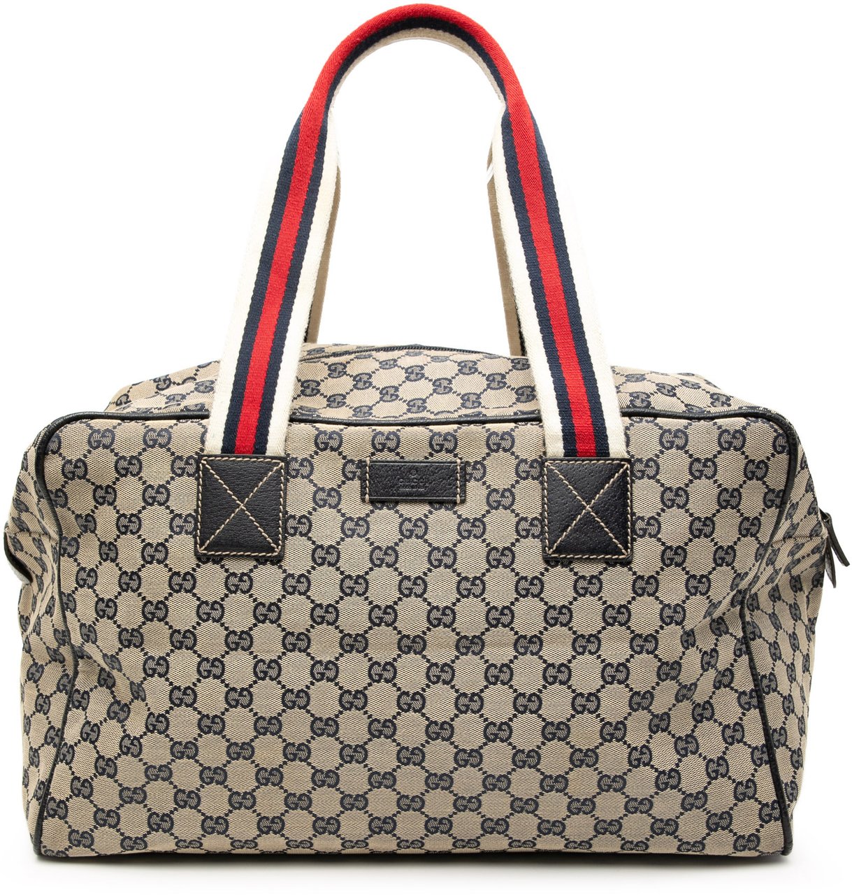 Gucci GG Canvas Web Travel Bag Bruin