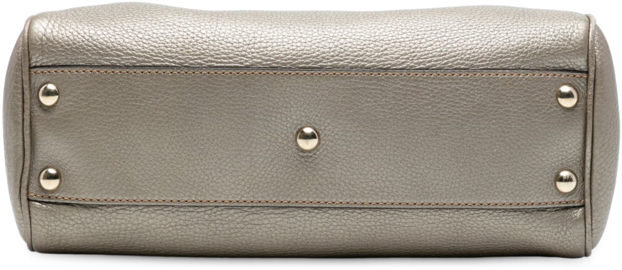 Gucci Small Calfskin Bamboo Shopper Satchel Goud