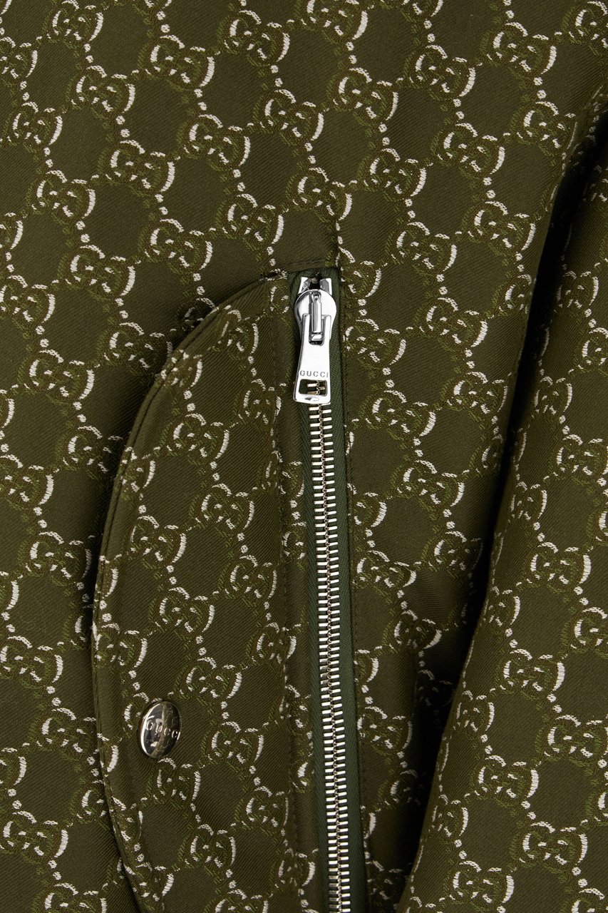 Gucci Gucci Embroidered cotton padded bomber jacket Divers