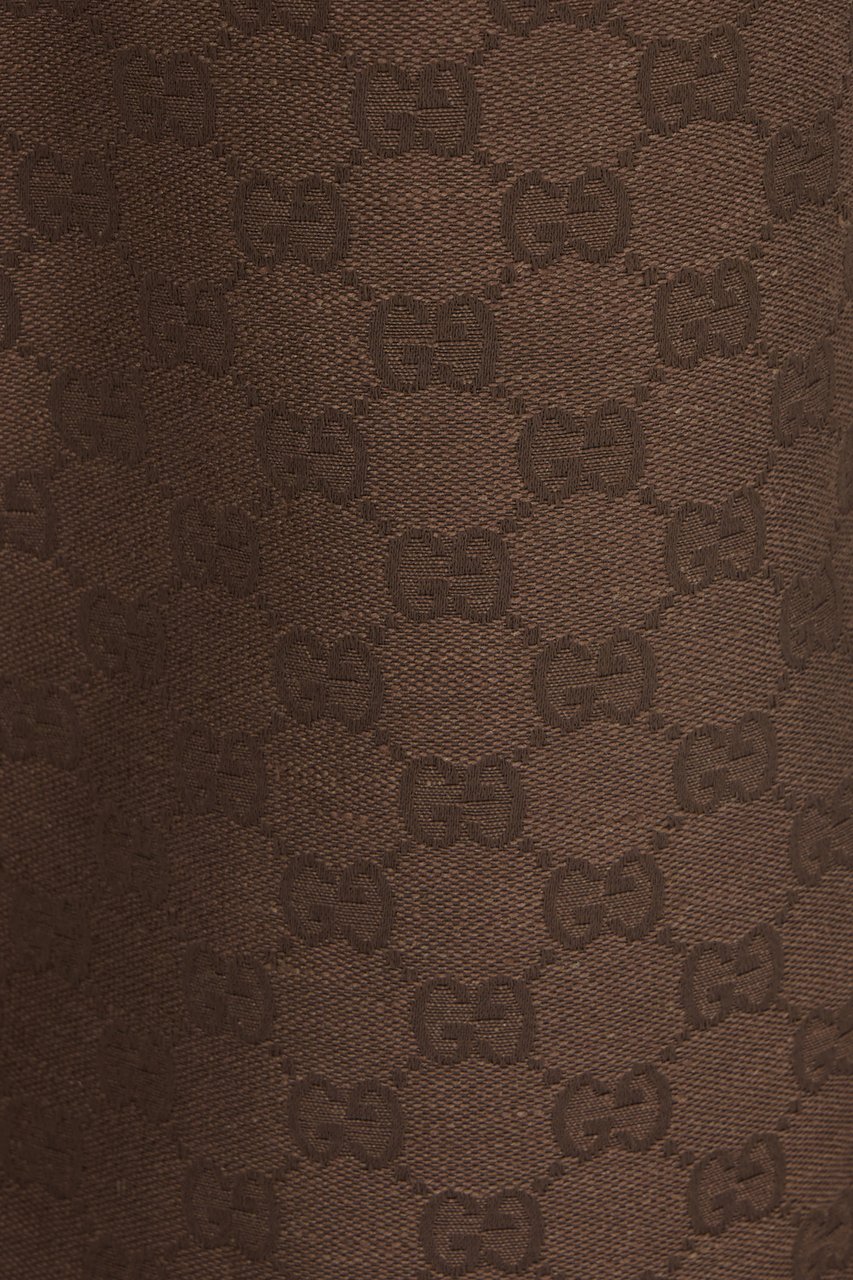 Gucci Gucci Chocolate linen blend bermuda shorts Bruin