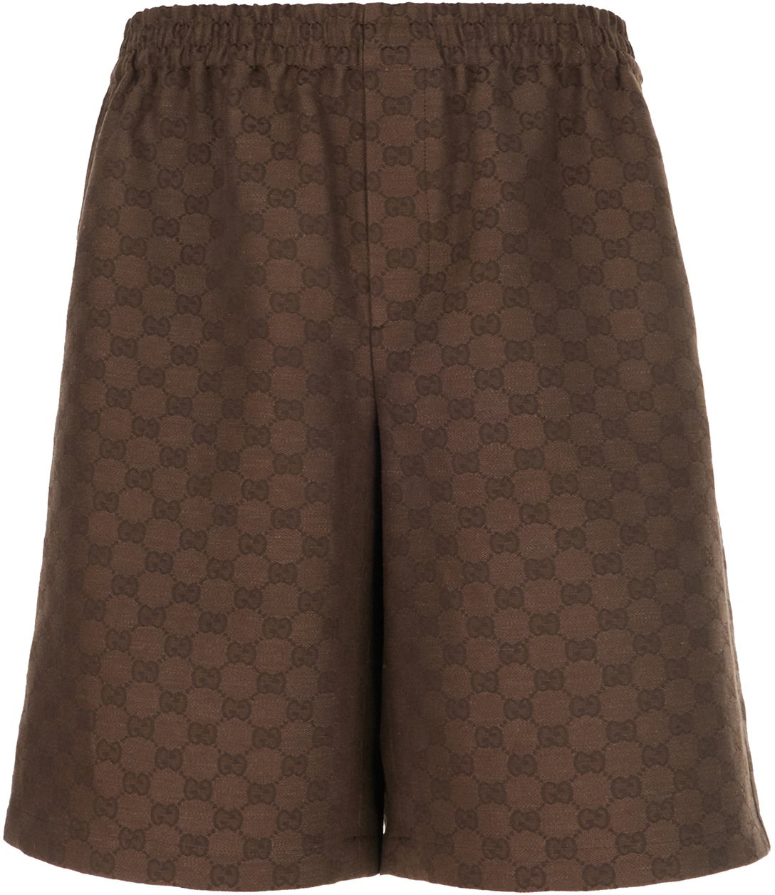 Gucci Gucci Chocolate linen blend bermuda shorts Bruin