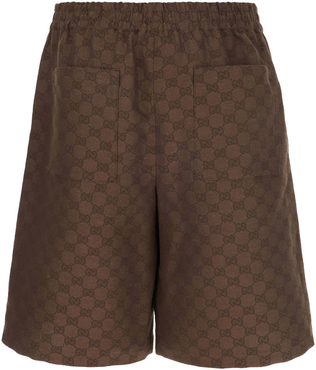 Gucci Gucci Chocolate linen blend bermuda shorts Bruin