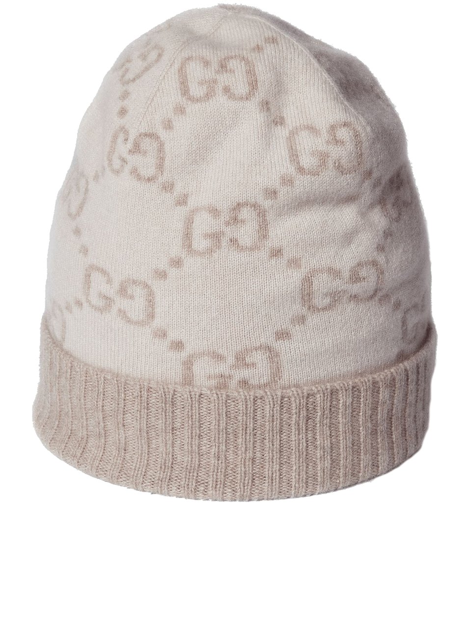 Gucci Nuancie Knit Beanie Double G Logo Grijs