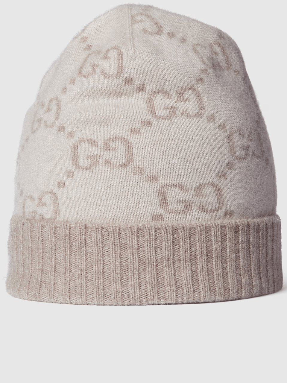 Gucci Nuancie Knit Beanie Double G Logo Grijs