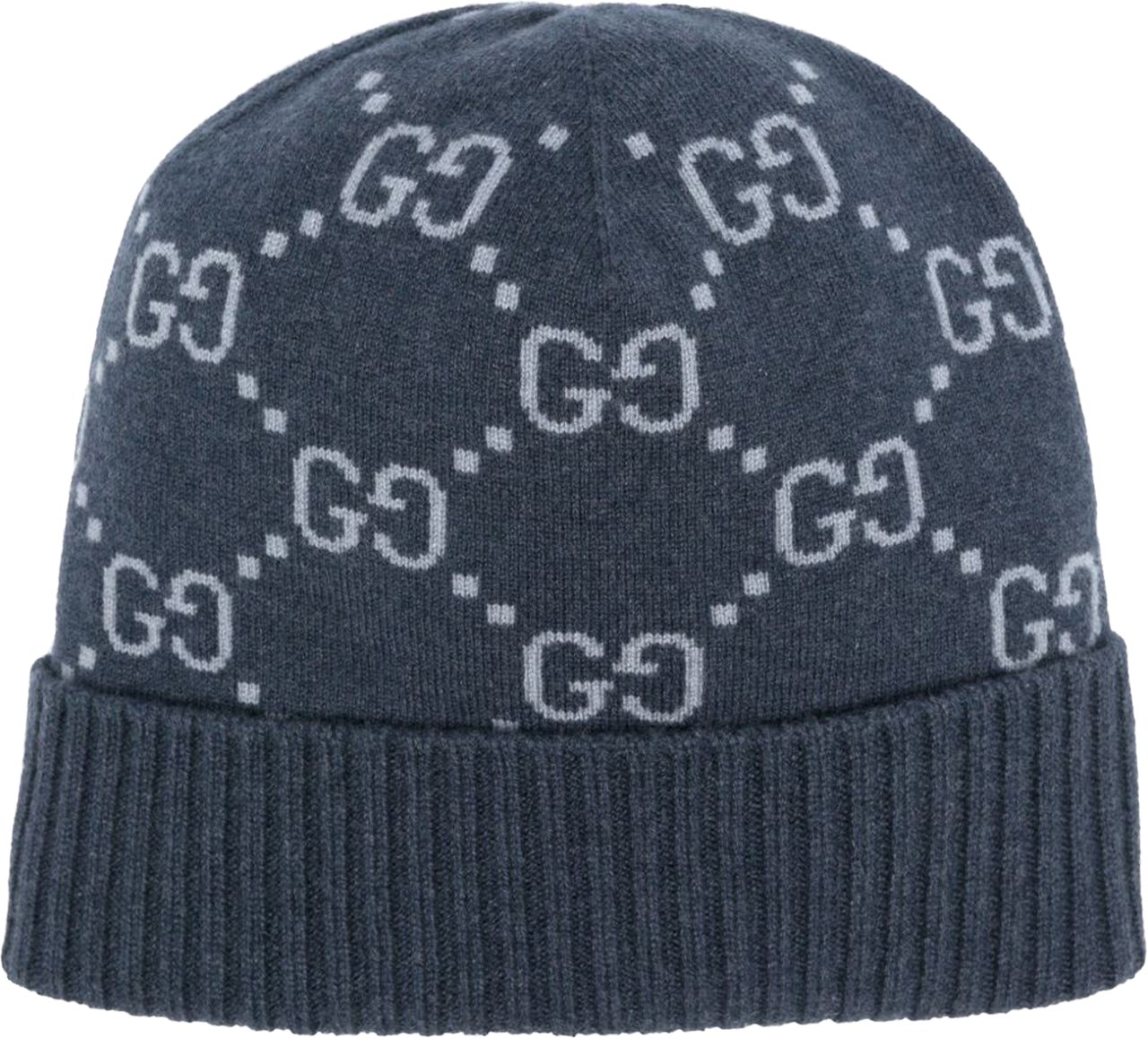Gucci Blue Nuancie Knit Double G Beanie Zwart