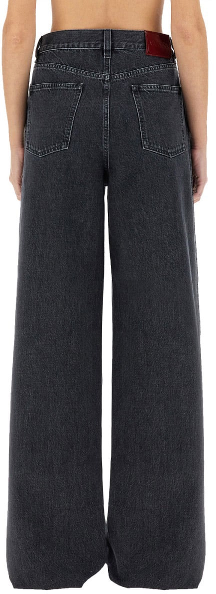 Gucci Wide Leg Denim Pants Zwart