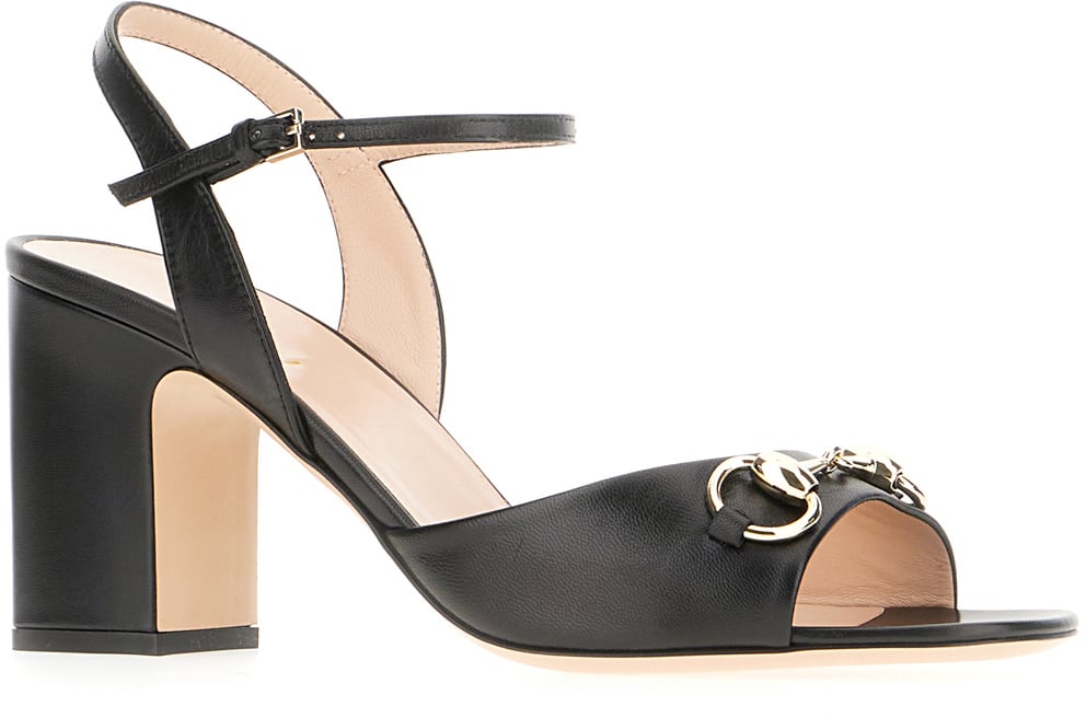 Gucci Gucci Black leather sandals Zwart
