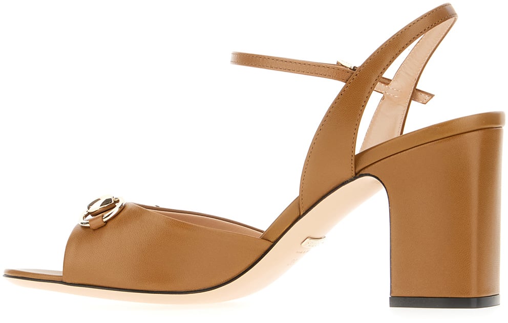 Gucci Gucci Brown leather sandals Bruin