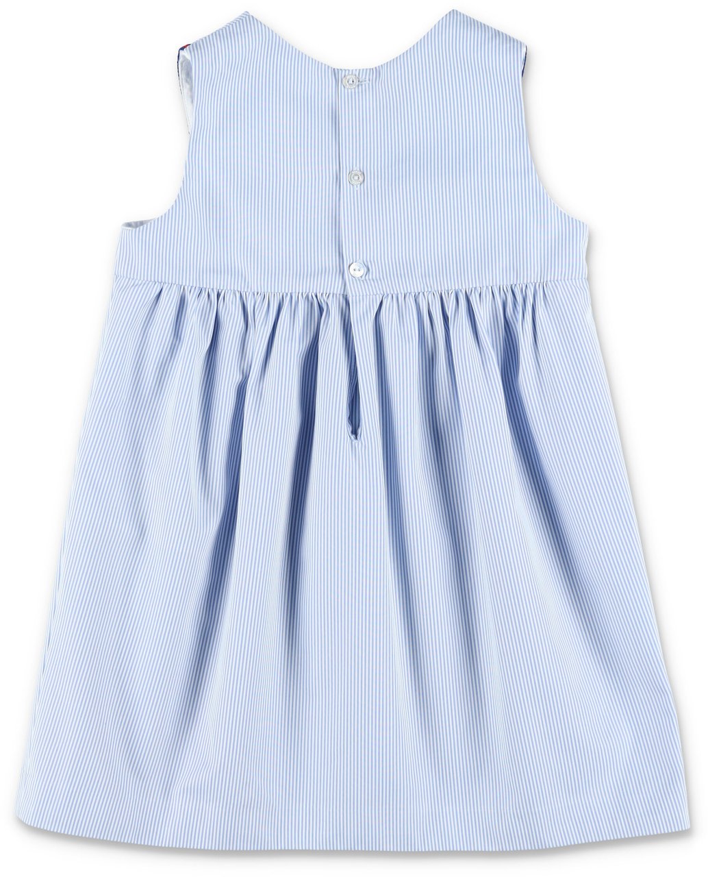 Gucci Kid - Embroidered cotton poplin dress Blauw