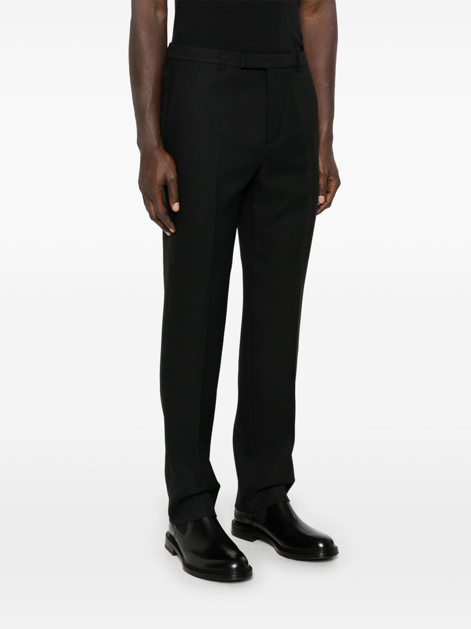 Gucci Black Fluid Straight-Leg Tailored Pants Zwart
