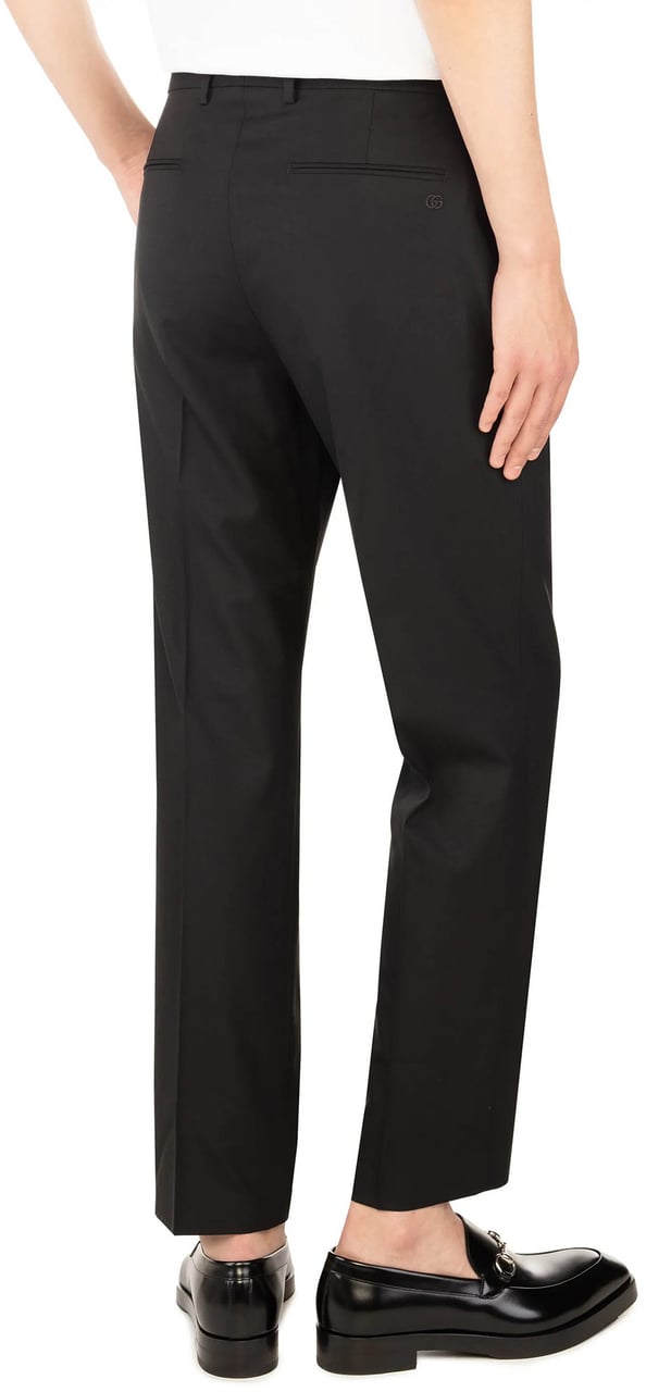Gucci Black Tailored Straight-Leg Minimalist Pants Zwart