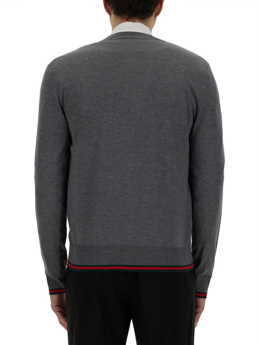 Gucci Web Pattern Cardigan with Classic Button Closure Neutraal