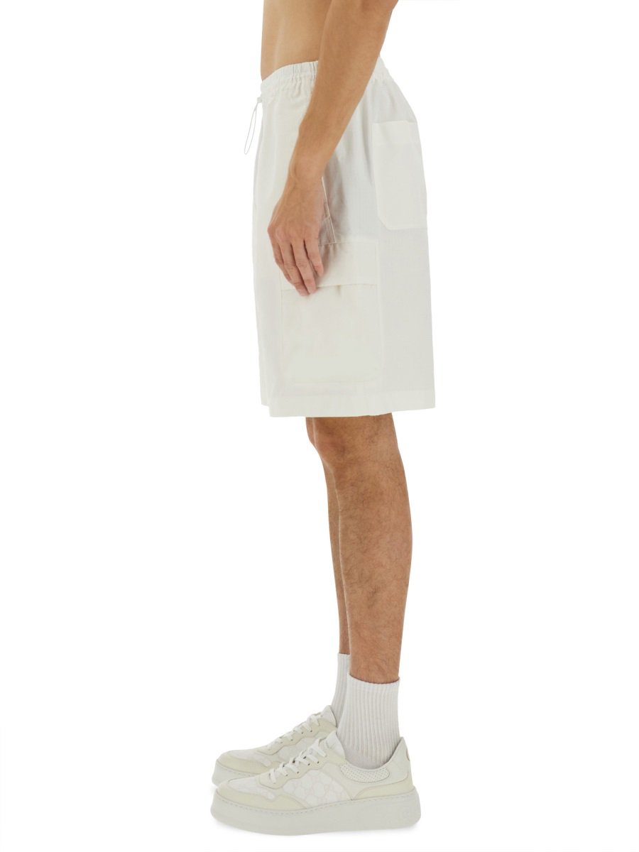 Gucci Cotton "Web" Shorts Neutraal
