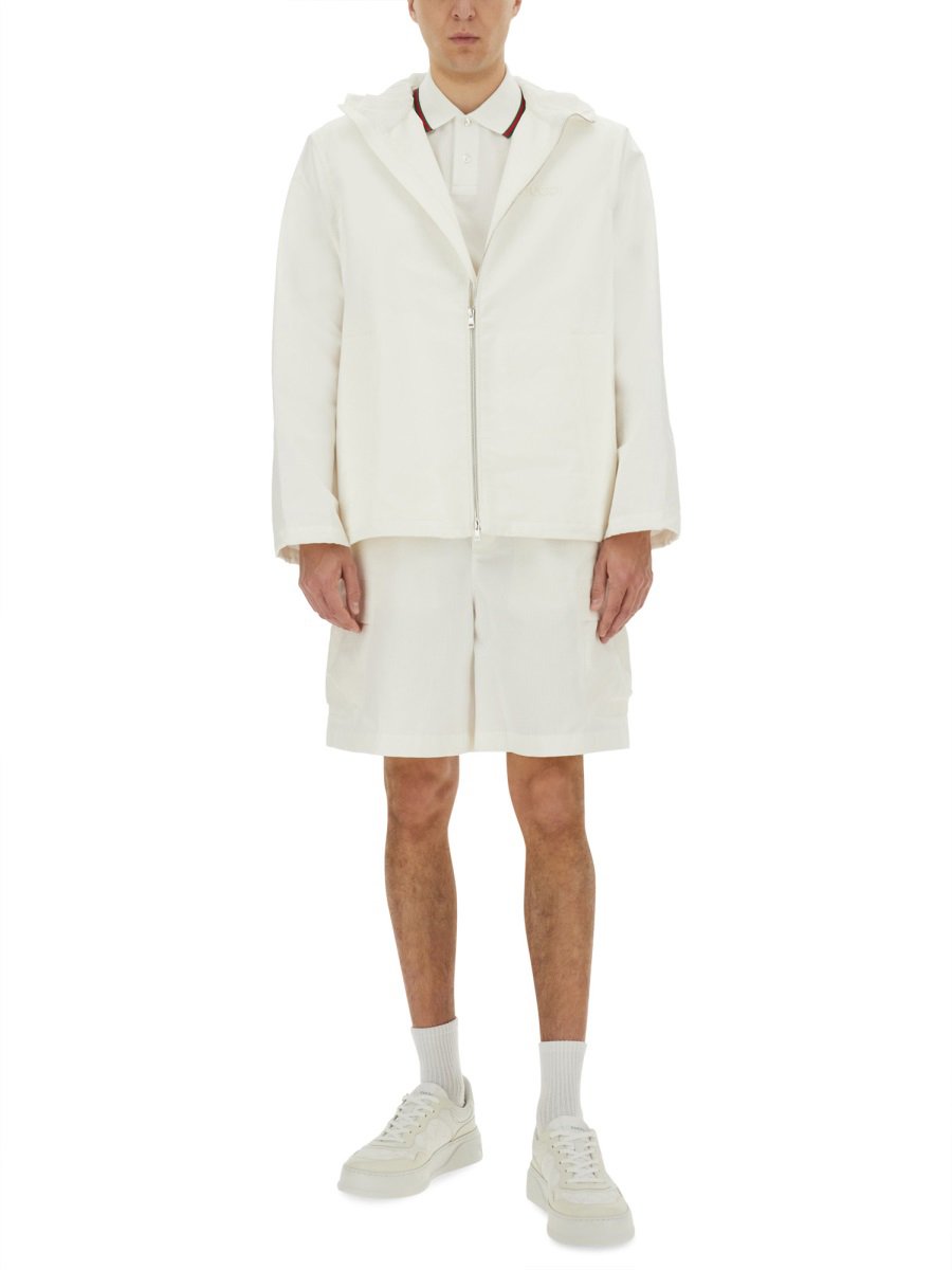 Gucci Cotton "Web" Shorts Neutraal