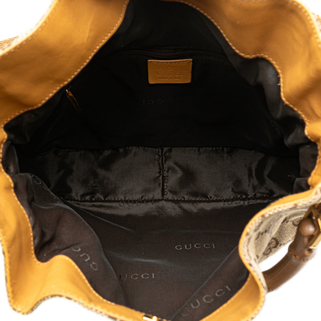 Gucci GG Canvas Bamboo Web Satchel Bruin