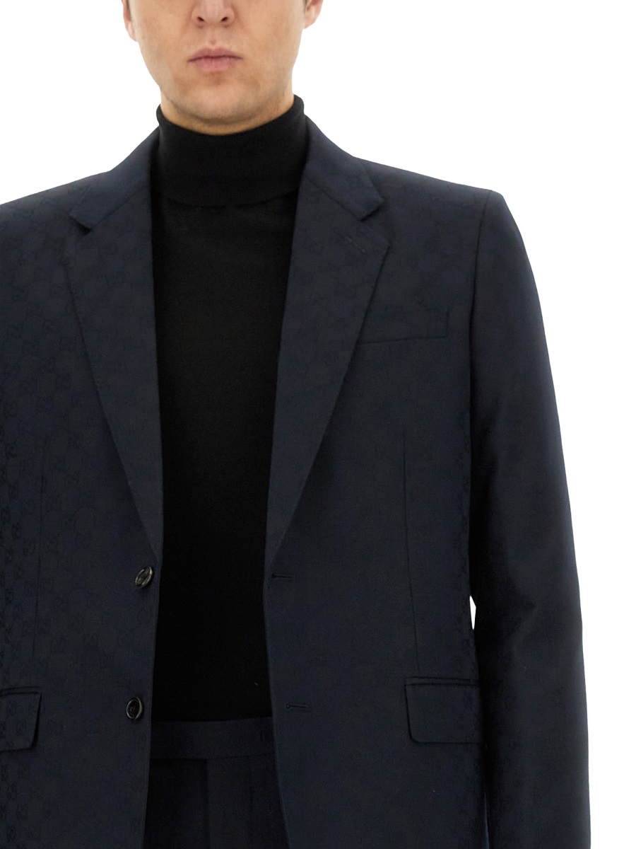 Gucci Textured Wool Jacquard Dress with Tailored Silhouette Neutraal