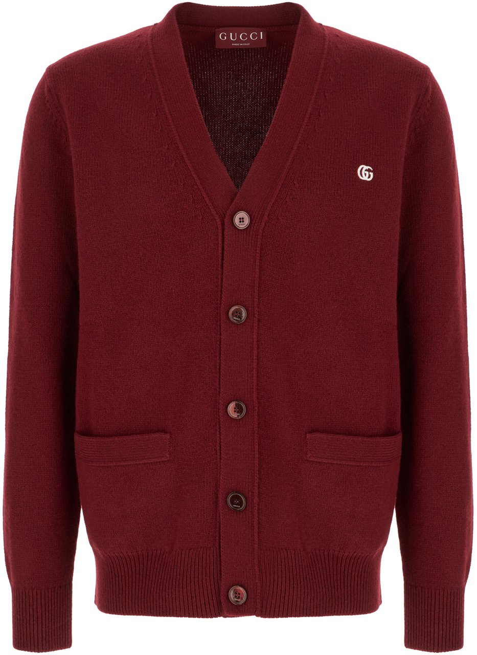 Gucci Burgundy wool and cashmere cardigan Rood