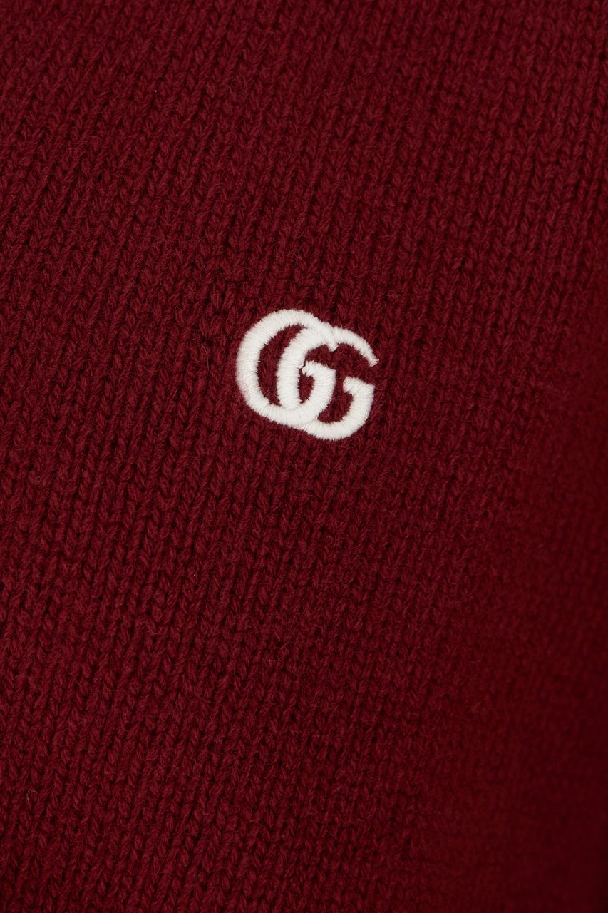 Gucci Burgundy wool and cashmere cardigan Rood