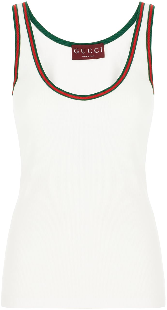 Gucci Gucci White stretch cotton top Wit