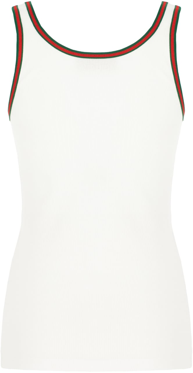 Gucci Gucci White stretch cotton top Wit