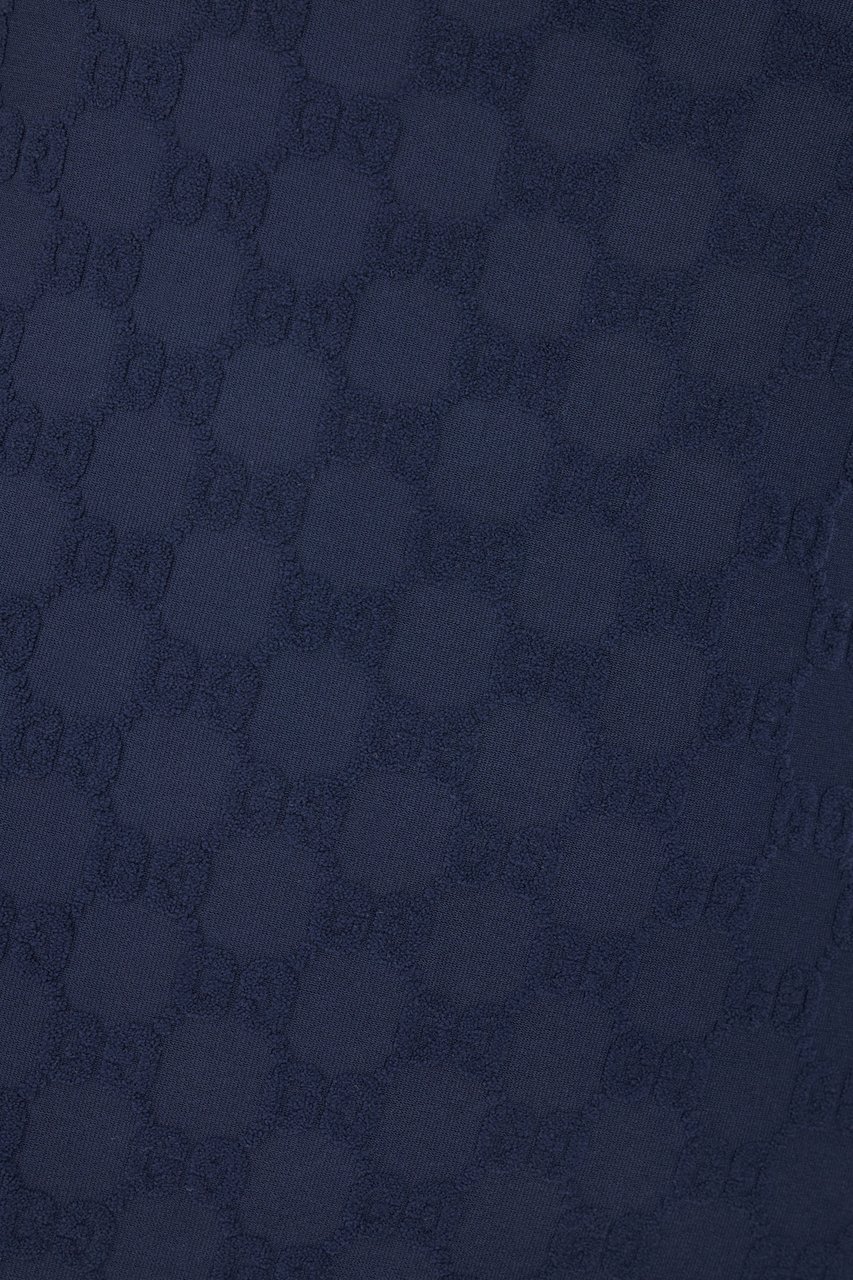 Gucci Gucci Navy blue stretch nylon swim suit Blauw