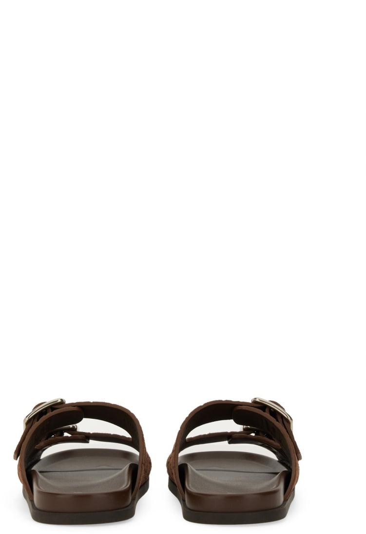 Gucci Leather Slider Sandal with Minimalist Design Zwart
