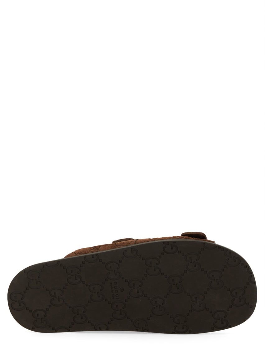 Gucci Leather Slider Sandal with Minimalist Design Zwart
