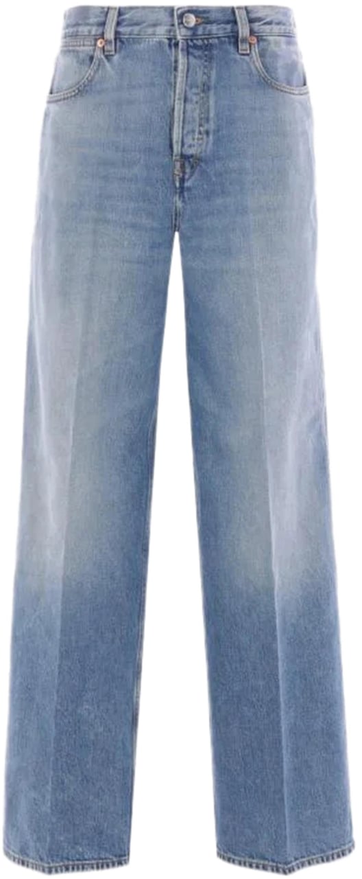 Gucci Jeans Wide Leg Petite Fit Blauw