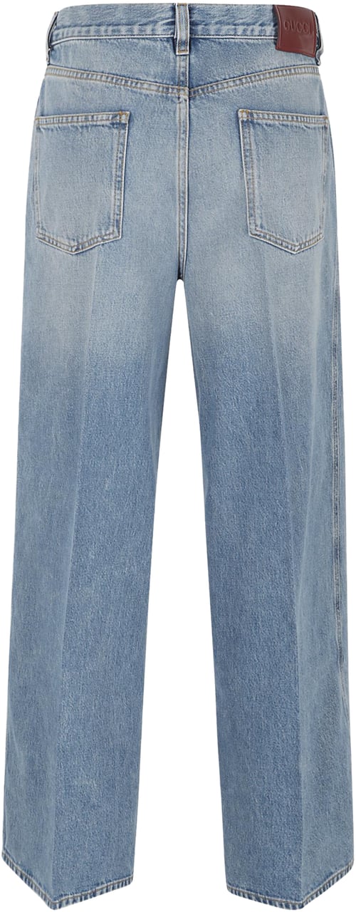 Gucci Jeans Wide Leg Petite Fit Blauw