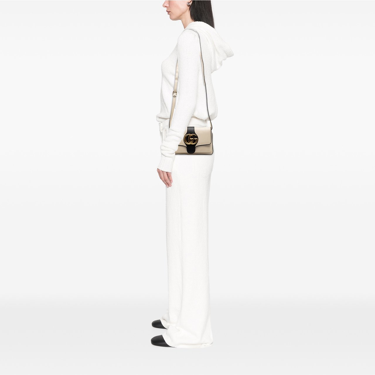 Gucci Small Bicolor Leather Arli Crossbody Bruin