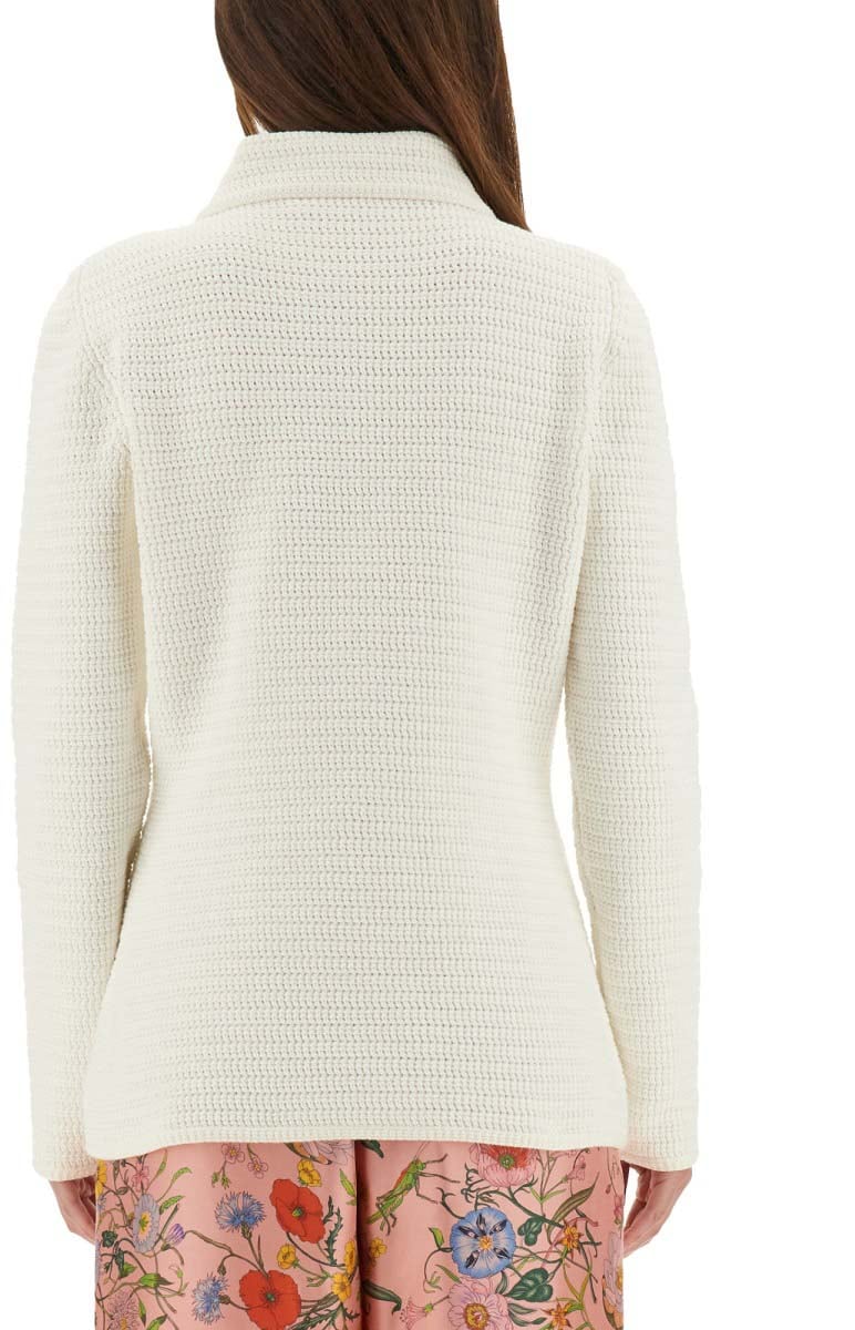 Gucci Fine Cotton Cardigan with Button-Down Front Neutraal