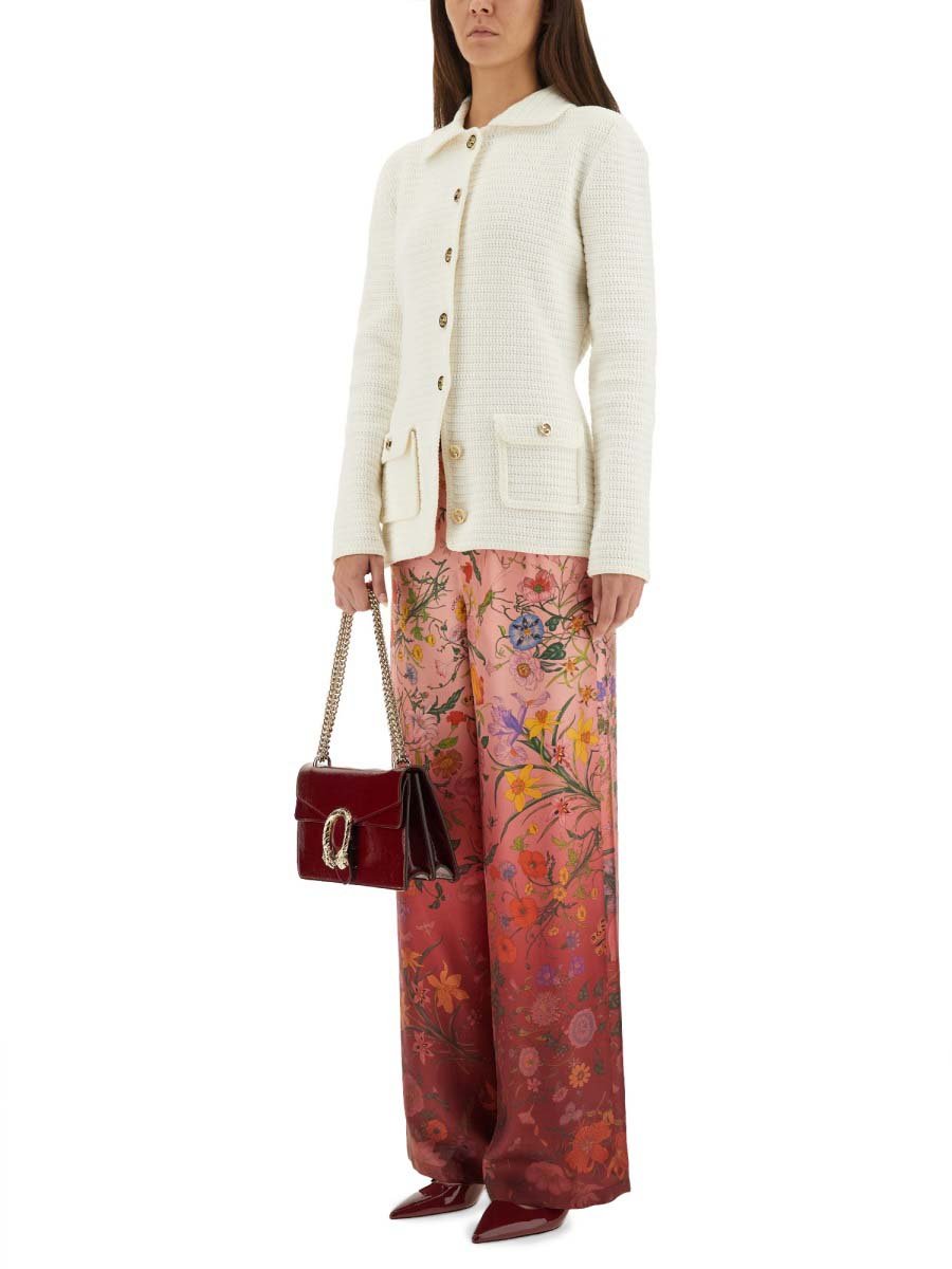 Gucci Fine Cotton Cardigan with Button-Down Front Neutraal