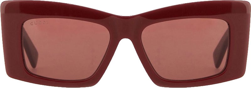 Gucci Bold Square Sunglasses with Geometric Acetate Frame Zwart