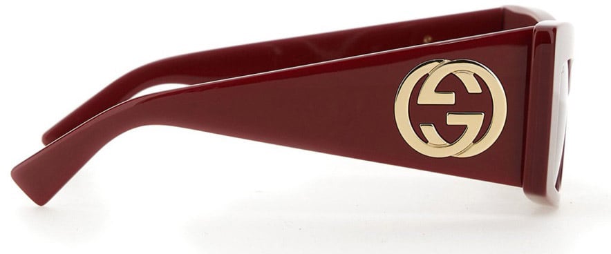 Gucci Bold Square Sunglasses with Geometric Acetate Frame Zwart