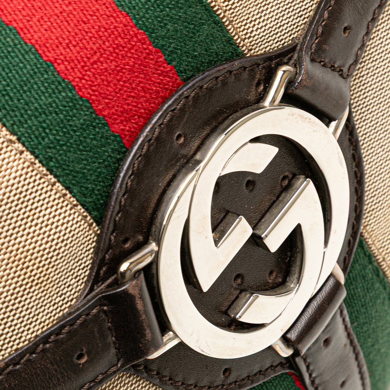 Gucci Canvas Web Reins Hobo Bruin