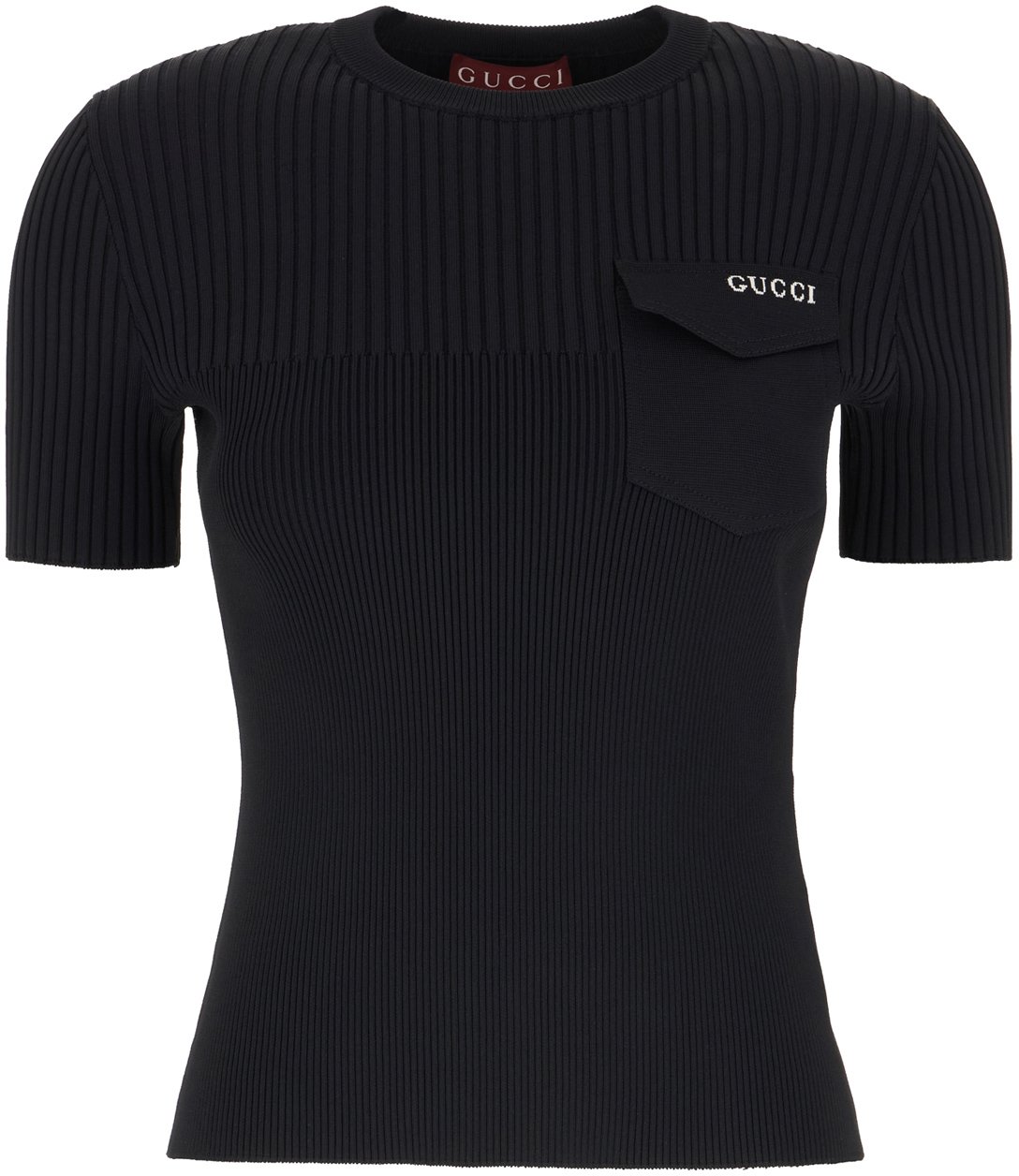 Gucci Gucci Black stretch viscose blent t-shirt Zwart