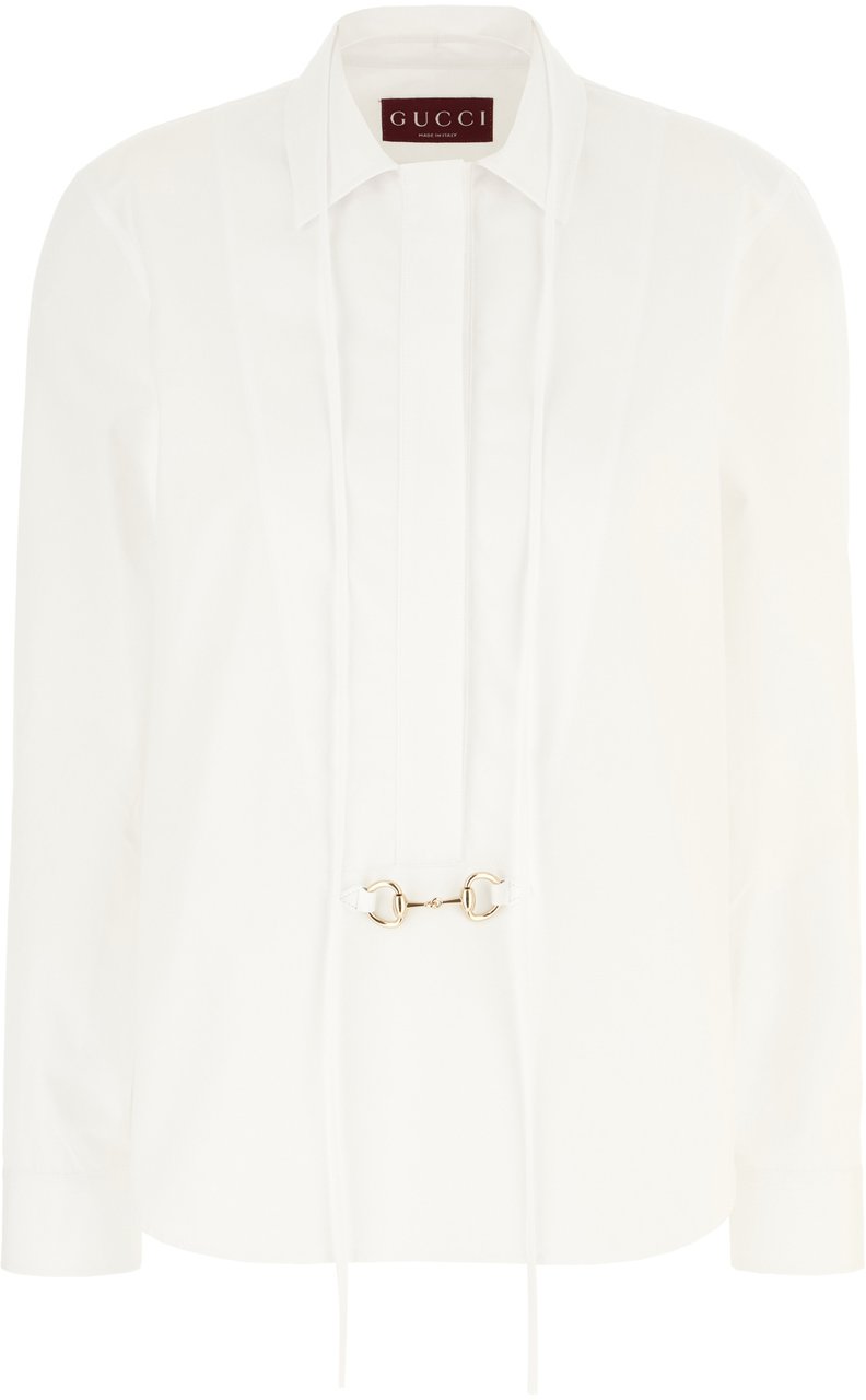 Gucci Gucci White poplin blouse Wit