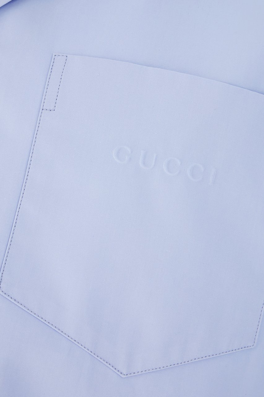 Gucci Gucci Light blue poplin shirt Lichtblauw