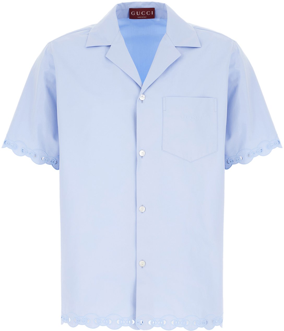 Gucci Gucci Light blue poplin shirt Lichtblauw