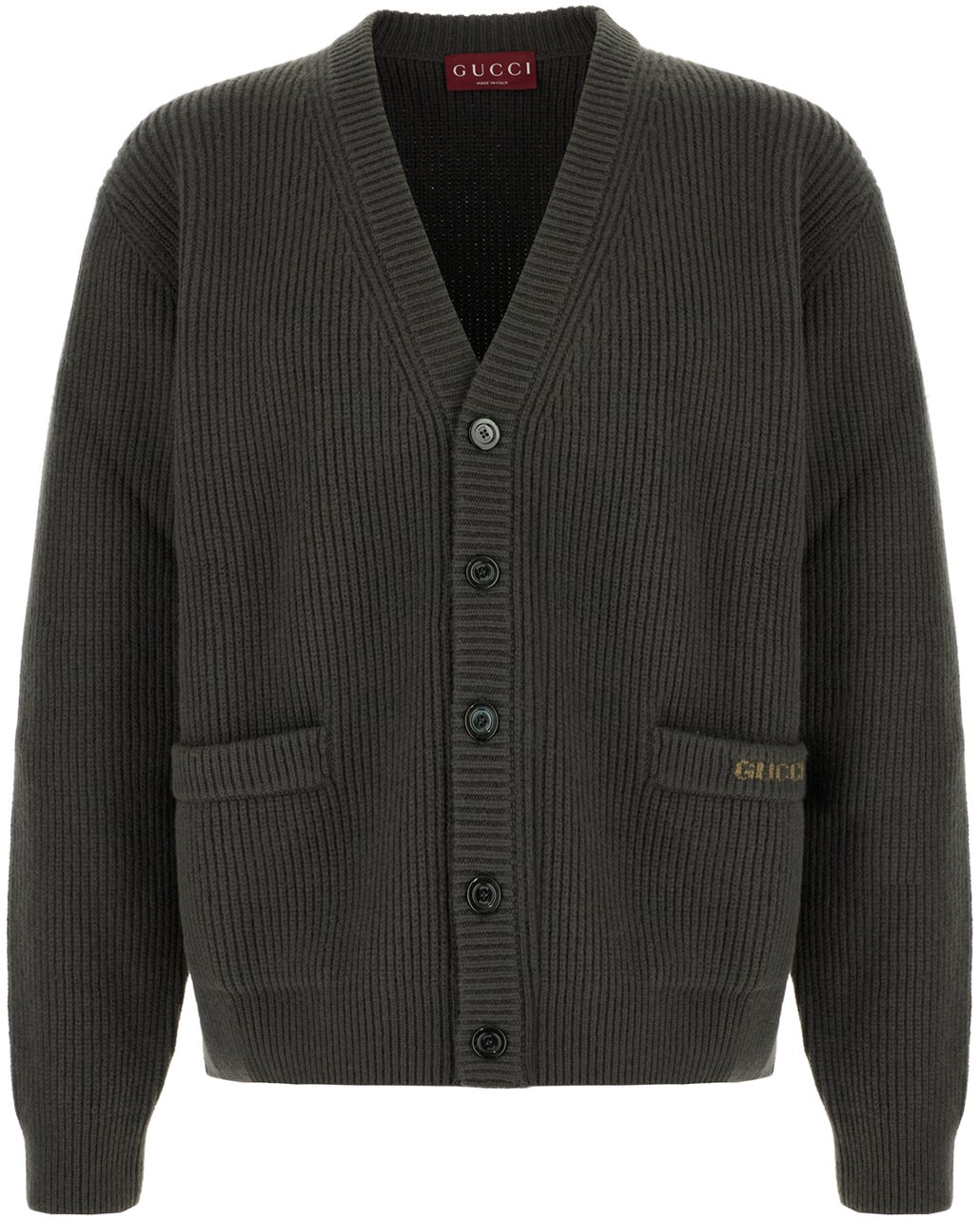 Gucci Gucci Graphite wool blend cardigan Zwart