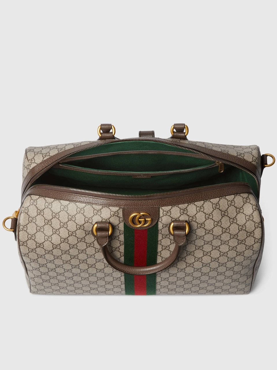 Gucci Beige GG Icon Structured Canvas Duffle Grijs