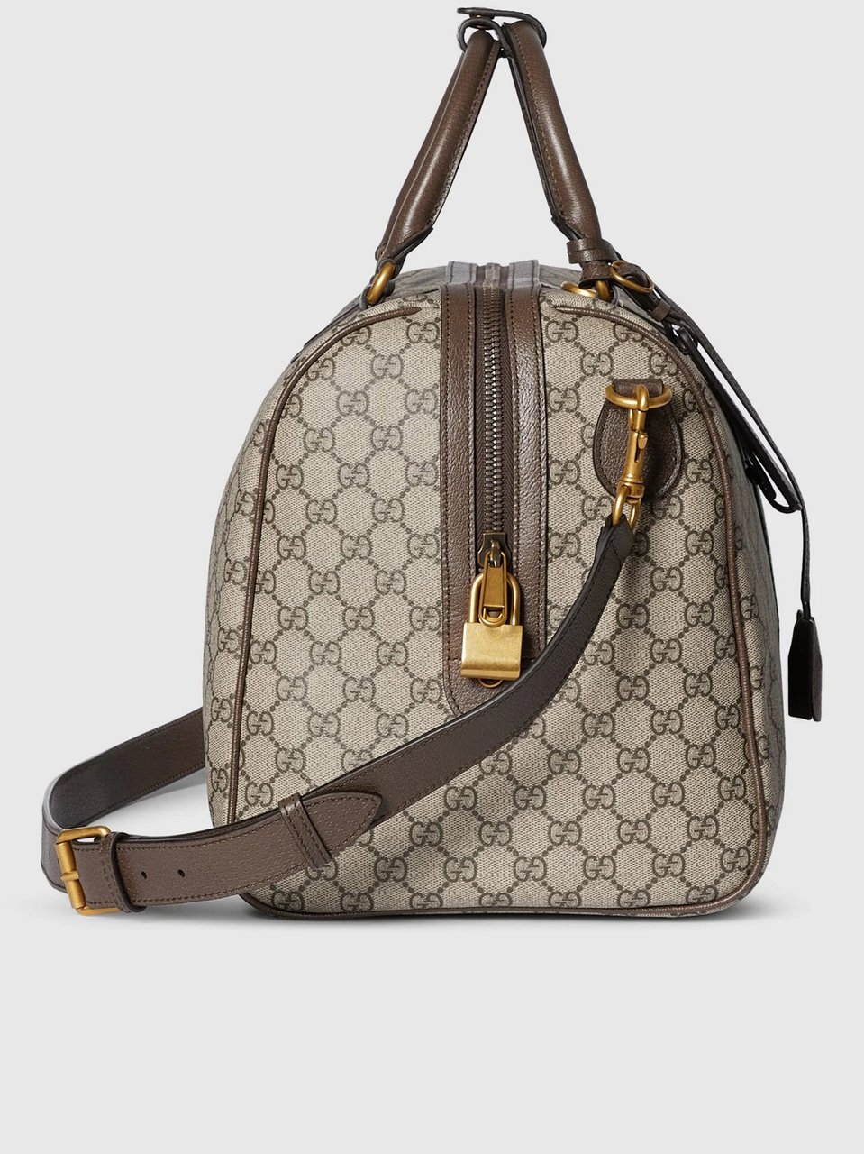 Gucci Beige GG Icon Structured Canvas Duffle Grijs