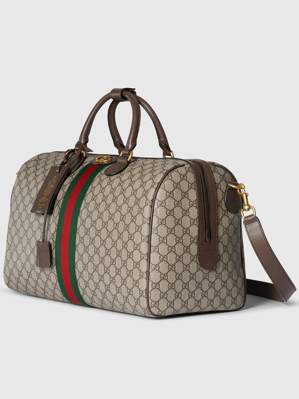 Gucci Beige GG Icon Structured Canvas Duffle Grijs