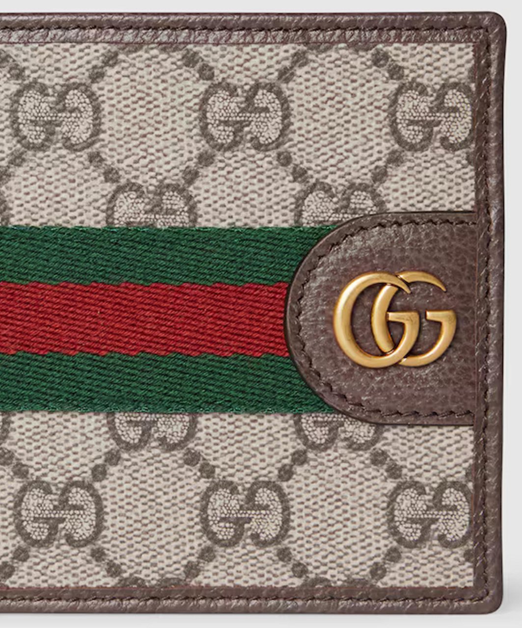 Gucci Beige GG Icon Striped Canvas Wallet Grijs