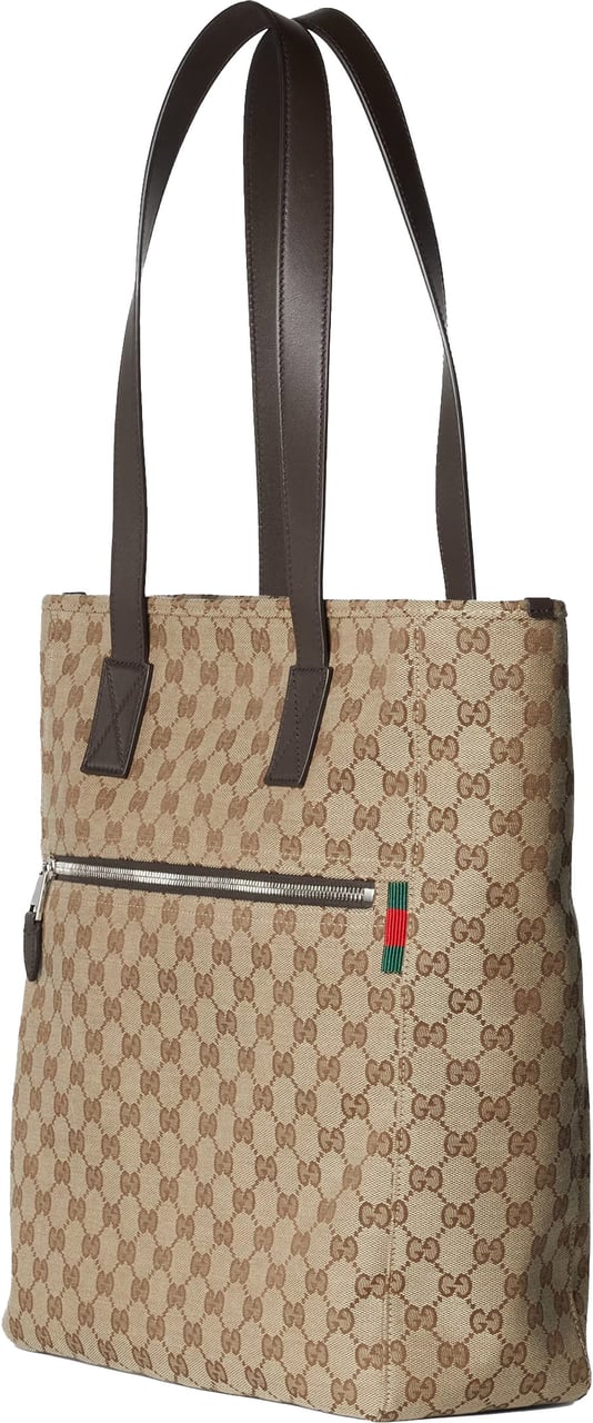 Gucci Beige Medium GG Canvas Web Tote Roze