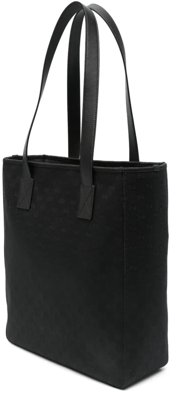 Gucci Beige GG Canvas Web Detail Tote Zwart