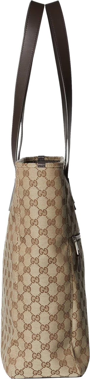 Gucci Beige Medium GG Canvas Web Tote Roze