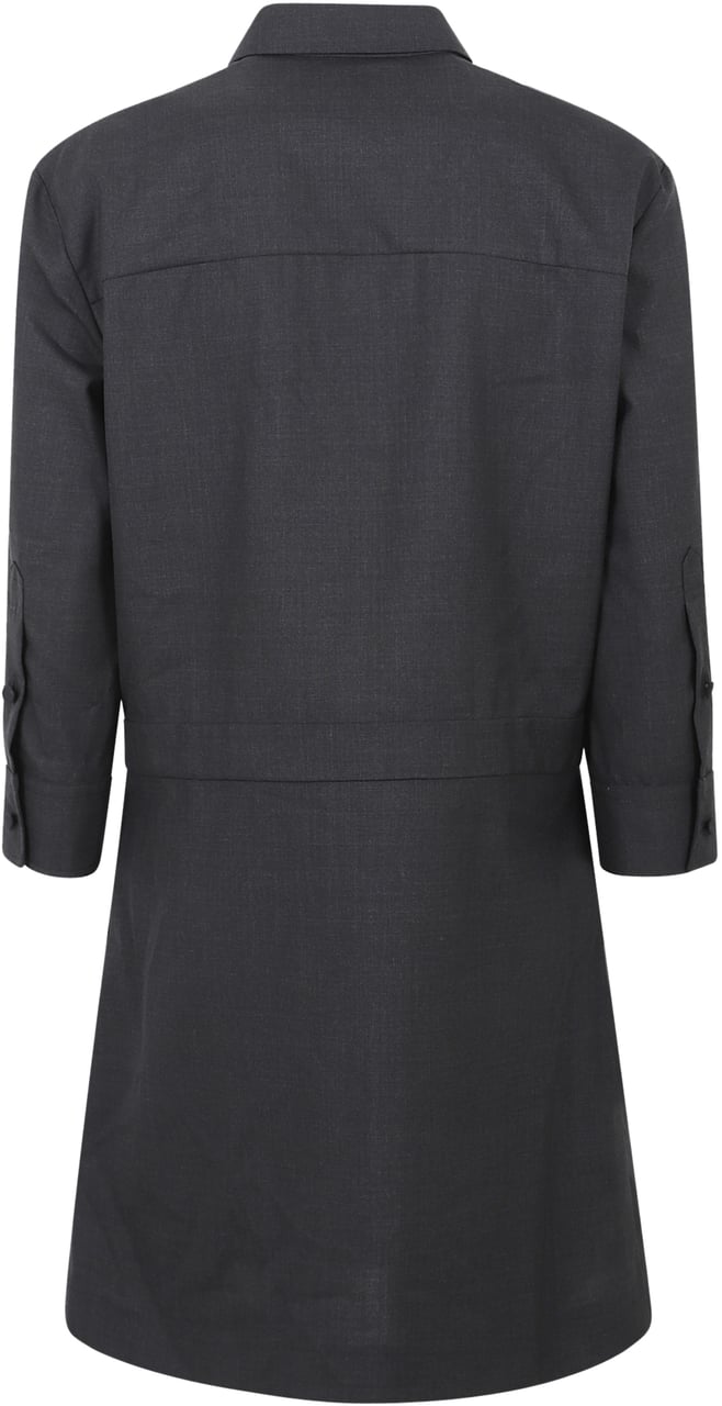 Gucci Dress Plain Wool W/horsebit Grijs